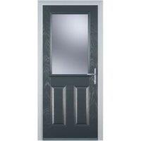 Door-Stop 2 Panel 1 Square Anthracite Grey Left Hand GRP Composite Door - 840 x 2100mm