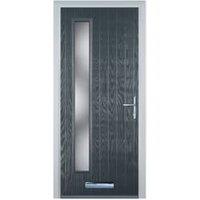 Door-Stop Cottage Long Glazed Anthracite Grey Left Hand GRP Composite Door - 920 x 2100mm
