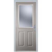 Door-Stop 2 Panel 1 Square Agate Grey Left Hand GRP Composite Door - 920 x 2100mm