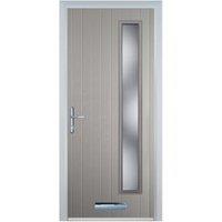 Door-Stop Cottage Long Glazed Agate Grey Right Hand GRP Composite Door - 840 x 2100mm