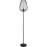 Eglo Newtown 1-Light Vintage Caged Floor Lamp - Black