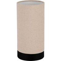 Eglo Feniglia Natural Linen Cylindrical Table Lamp - Black