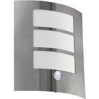 Eglo IP44 City Stainless Steel Outdoor PIR Wall Light