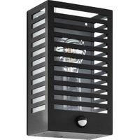 Eglo IP44 Alamonte 3 Steel Caged Outdoor PIR Wall Light - Black