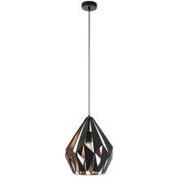 Eglo Carlton 1 Pendant Light - Black & Copper