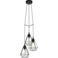 Eglo Tarbes 3-Light Geo Cluster Pendant Light - Black