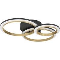 Eglo Calliera 3 Ring Steel LED Ceiling Light - Black & Brass