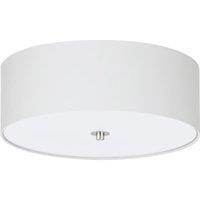 Eglo Pasteri 3 Light Fabric Flush Ceiling Light - White