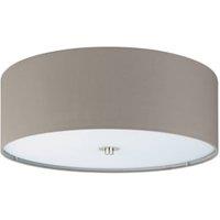 Eglo Pasteri 3 Light Fabric Flush Ceiling Light - Taupe