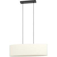 Eglo Febres White Fabric & Steel Shade Pendant Light - 220mm