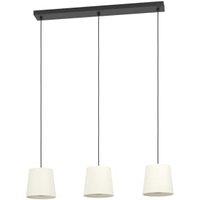 Eglo Febres White Fabric & Steel Shade 3 Light Pendant