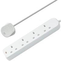 Wickes 4 Socket 13A Extension Lead with LED 1m Cable - Twin Pack