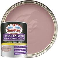 Sandtex 10 Year Multi Surface Exterior Satin - Vintage Pink - 750ml