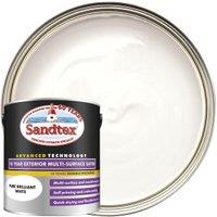 Sandtex 10 Year Multi Surface Exterior Satin Pure Brilliant White 2.5L