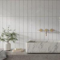 Farmhouse Blanco Ceramic Wall Tile - 300 x 75mm