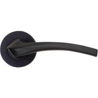 Valencia Matt Black Round Rose Door Handle - 1 Pair