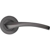 Valencia Pearl Grey Round Rose Door Handle - 1 Pair