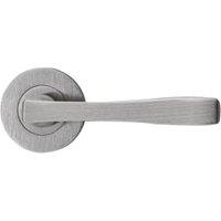 Toronto Satin Nickel Round Rose Door Handle - 1 Pair