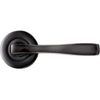 Toronto Black Nickel Round Rose Door Handle - 1 Pair