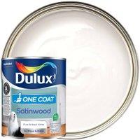 Dulux One Coat Satinwood Paint - Pure Brilliant White - 750ml