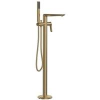 Wickes Mariz Floor Standing Bath Shower Mixer Tap - Brushed Brass