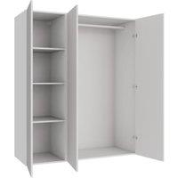 Wickes Claydon White Slab Triple Wardrobe with Shelves & Rail - 1800 x 1500mm