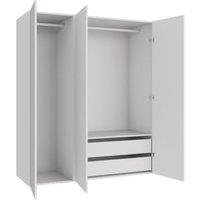 Wickes Claydon White Slab Triple Wardrobe with Shelves & Drawers - 1800 x 1500mm
