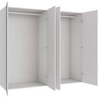 Wickes Claydon White Slab 2 Cabinet Quad Wardrobe with Rail - 1800 x 2000mm