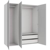 Wickes Claydon Grey Slab Triple Wardrobe with Drawers & Shelves - 1800 x 1500mm