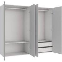 Wickes Claydon Grey Slab 2 Cabinet Quad Wardrobe with Shelves & Drawers - 1800 x 2000mm