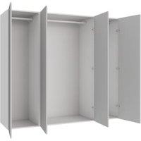 Wickes Claydon Grey Slab 3 Cabinet Quad Wardrobe with Rail - 1800 x 2000mm