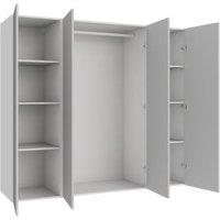 Wickes Claydon Grey Slab 3 Cabinet Quad Wardrobe with Shelves & Rail - 1800 x 2000mm