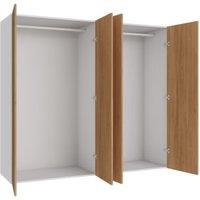 Wickes Claydon Oak Slab 2 Cabinet Quad Wardrobe with Rail - 1800 x 2000mm