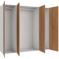 Wickes Claydon Oak Slab 3 Cabinet Quad Wardrobe with Rail - 1800 x 2000mm
