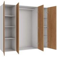 Wickes Claydon Oak Slab 3 Cabinet Quad Wardrobe with Shelves & Rail - 1800 x 2000mm