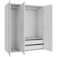Wickes Ashland White Shaker Triple Wardrobe with Drawers & Shelves - 1800 x 1500mm