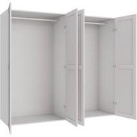 Wickes Ashland White Shaker 2 Cabinet Quad Wardrobe with Rail - 1800 x 2000mm