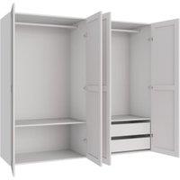 Wickes Ashland White Shaker 2 Cabinet Quad Wardrobe with Shelves & Drawers - 1800 x 2000mm
