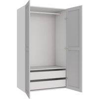 Wickes Ashland Grey Shaker Double Wardrobe with Drawers & Rail - 1800 x 1000mm