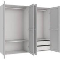 Wickes Ashland Grey Shaker 2 Cabinet Quad Wardrobe with Shelves & Drawers - 1800 x 2000mm