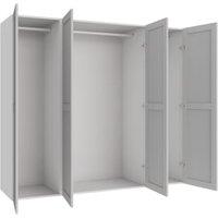 Wickes Ashland Grey Shaker 3 Cabinet Quad Wardrobe with Rail - 1800 x 2000mm