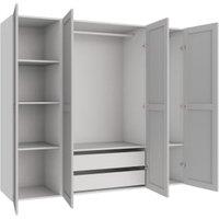 Wickes Ashland Grey Shaker 3 Cabinet Quad Wardrobe with Shelves & Drawers - 1800 x 2000mm