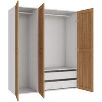Wickes Ashland Oak Shaker Triple Wardrobe with Shelves & Drawers - 1800 x 1500mm