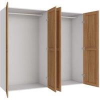 Wickes Ashland Oak Shaker 2 Cabinet Quad Wardrobe with Rail - 1800 x 2000mm