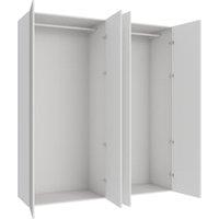 Wickes Claydon White Slab 2 Cabinet Quad Wardrobe with Rail - 2250 x 2000mm