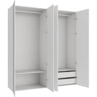 Wickes Claydon White Slab 2 Cabinet Quad Wardrobe with Shelves & Drawers - 2250 x 2000mm