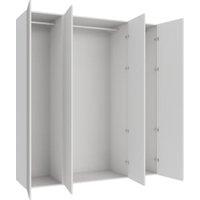 Wickes Claydon White Slab 3 Cabinet Quad Wardrobe with Rail - 2250 x 2000mm