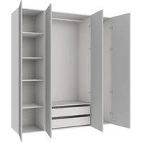 Wickes Claydon Grey Slab 3 Cabinet Quad Wardrobe with Shelves & Drawers - 2250 x 2000mm