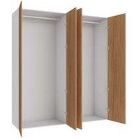 Wickes Claydon Oak Slab 2 Cabinet Quad Wardrobe with Rail - 2250 x 2000mm