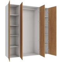 Wickes Claydon Oak Slab 3 Cabinet Quad Wardrobe with Shelves & Rail - 2250 x 2000mm